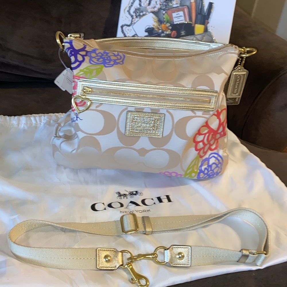 💎NWT Coach Daisy Applique Hobo Bag Multicolor